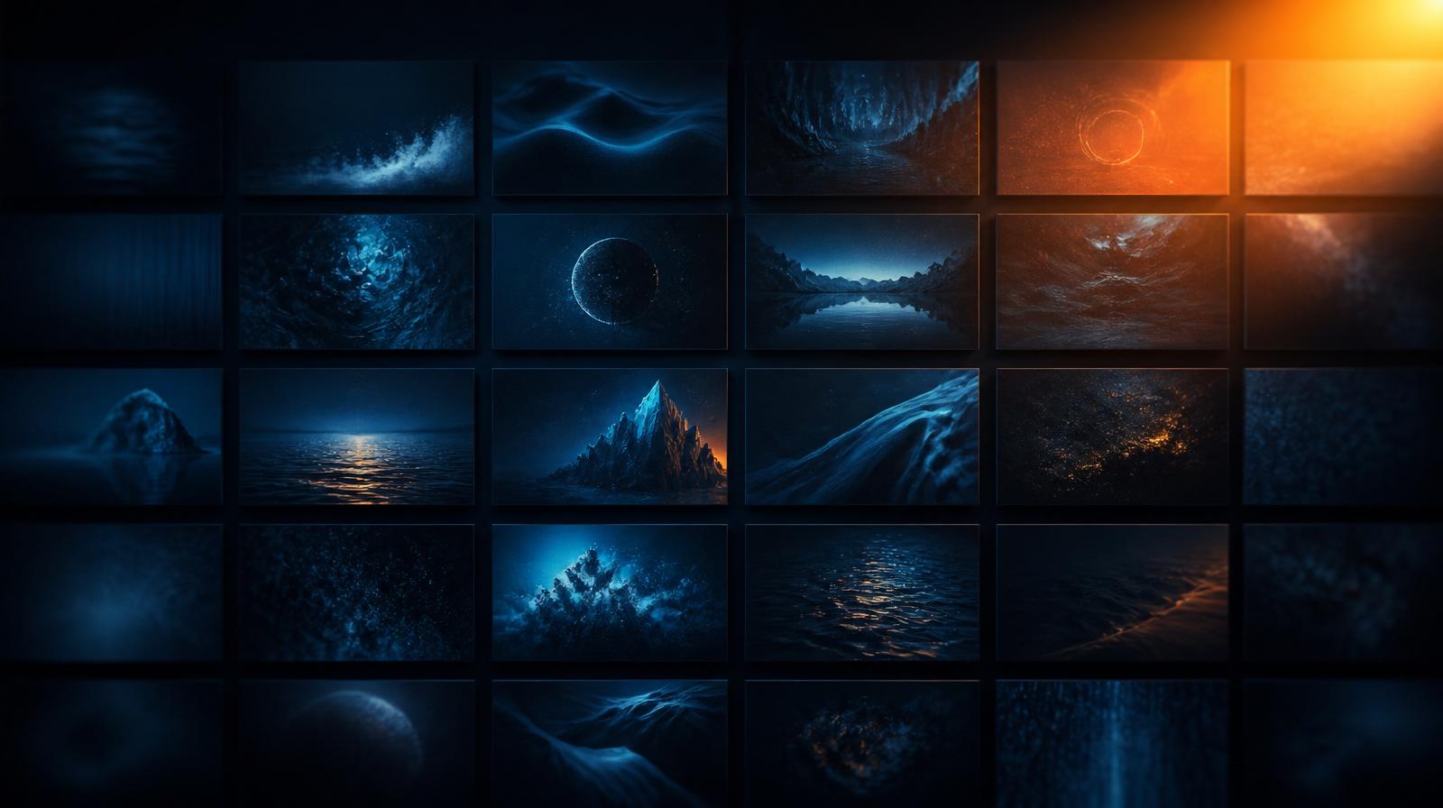 Grid of consistent, on-brand AI-generated video frames produced with Virtuall